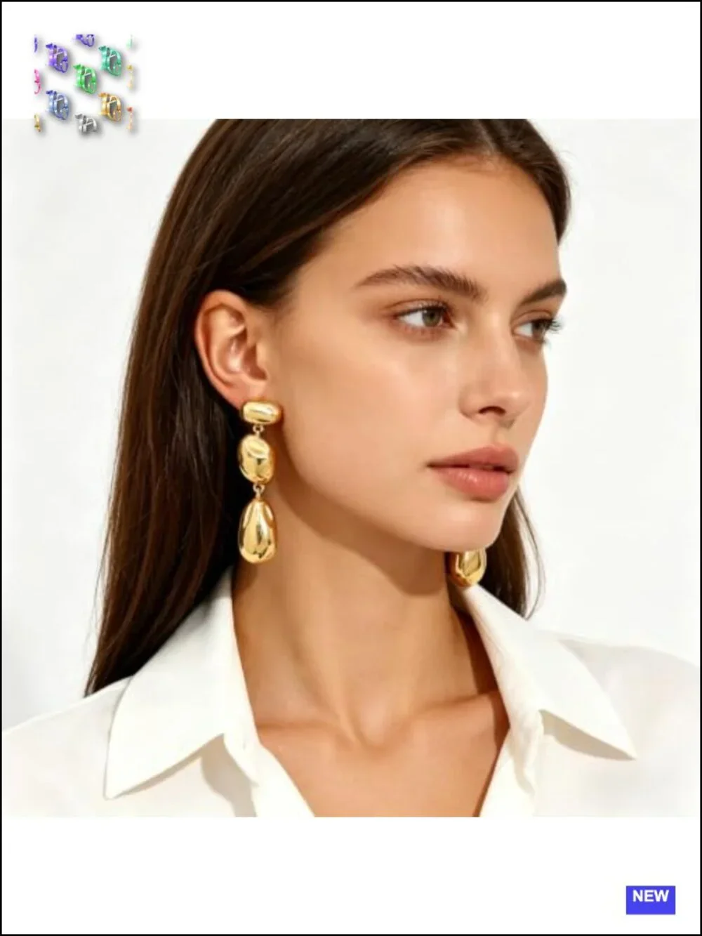 Geometric Chunky Dangle Earrings Gold Plated Drop Earrings for Women Statement